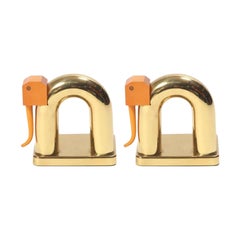 Brass Elephant Bookends by Walter Von Nessen for Chase