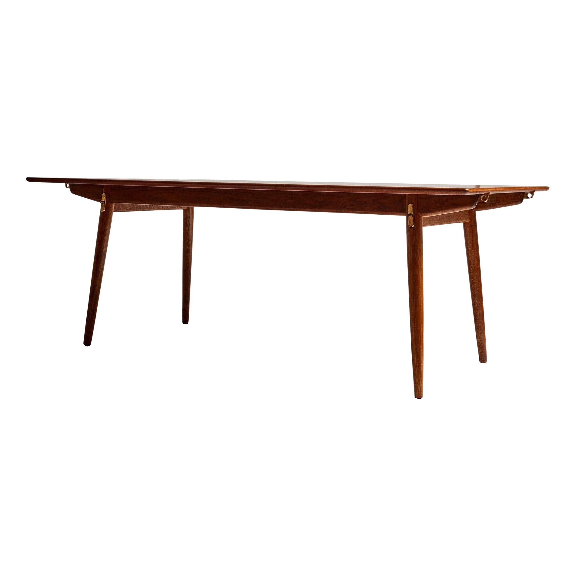 Table de salle à manger à rallonge en teck de Hans J. Wegner pour Johannes Hansen