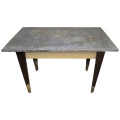 Early 20th Century Potting Table with Zinc Top