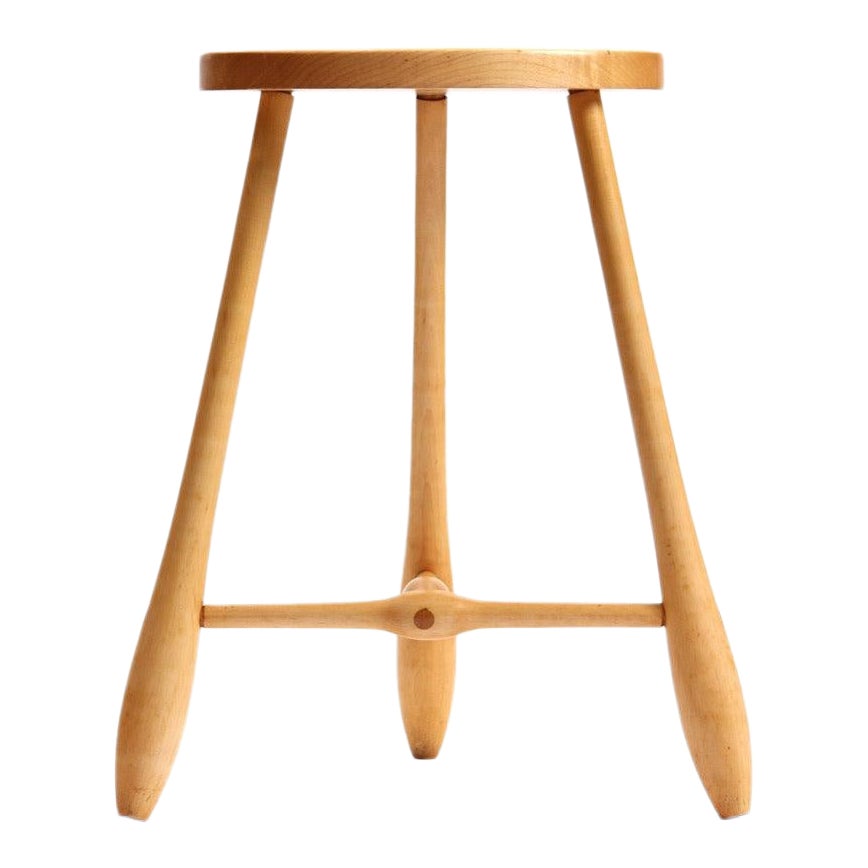 Solid Birch Three Legged Mortised & Tenon Stool for Hale of Vermont