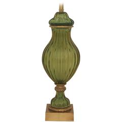 Green Murano Glass Lamp by Marbro