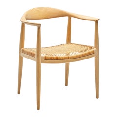 The Round Chair in Solid Ash w/ Cane Seats by Hans J. Wegner for PP Møbler, 1949