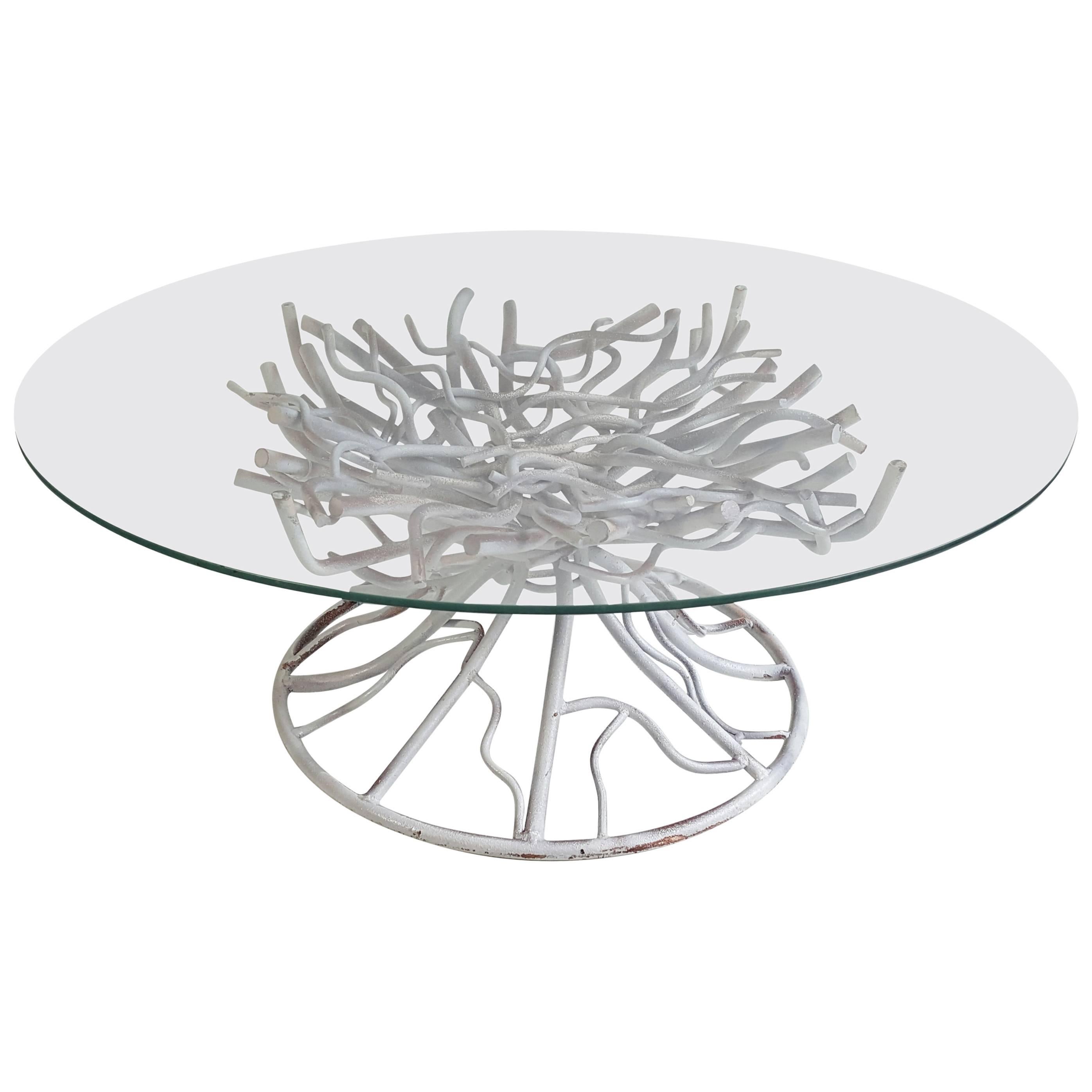 Modern Surrealist Iron Faux Tree Root Cocktail Table For Sale