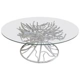 Modern Surrealist Iron Faux Tree Root Cocktail Table