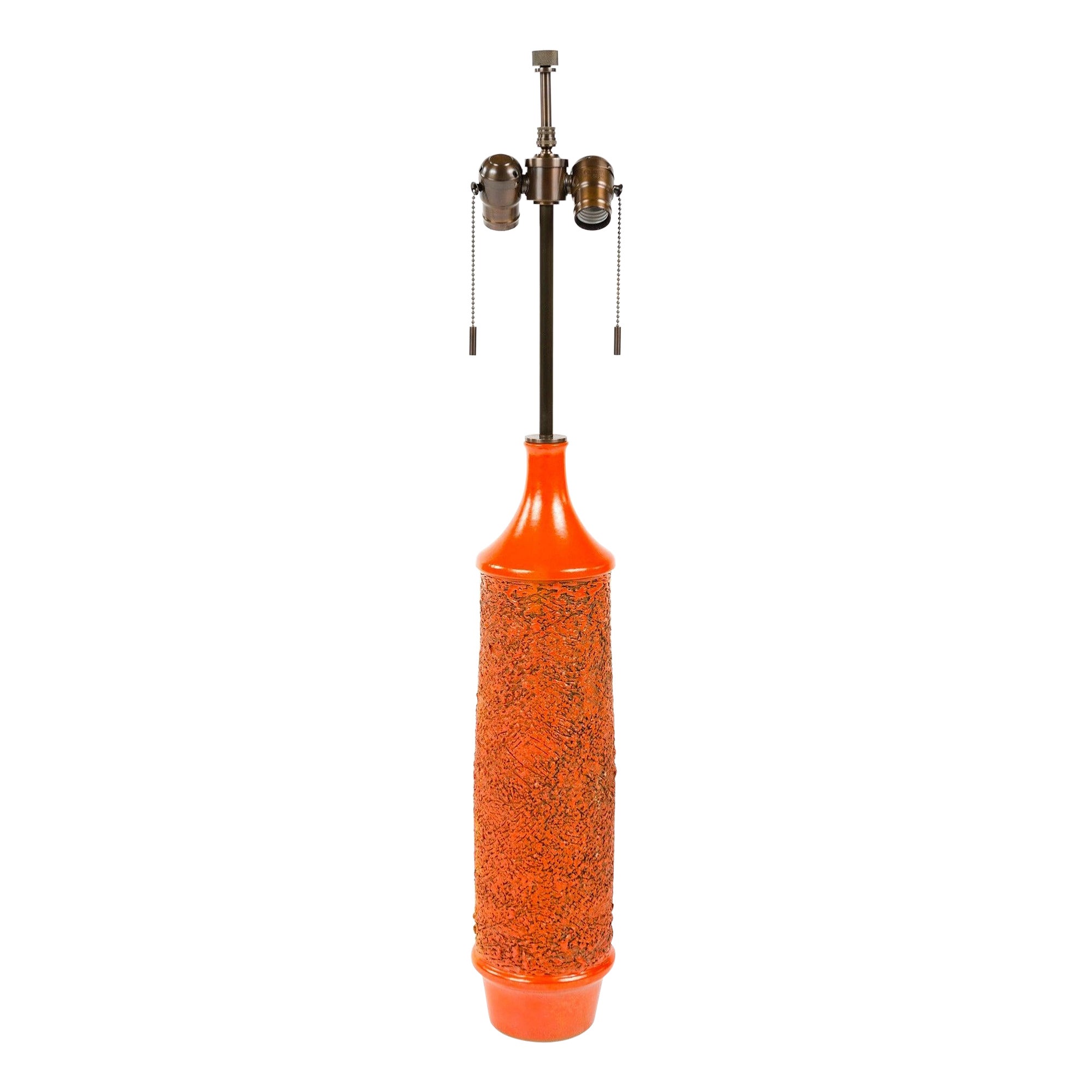 Lampe de table émaillée orange mandarin de Lee Rosen pour Design Technics, 1969