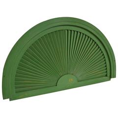 Sunburst Pediment in As-Found Green Paint as Sculptural Wall Art