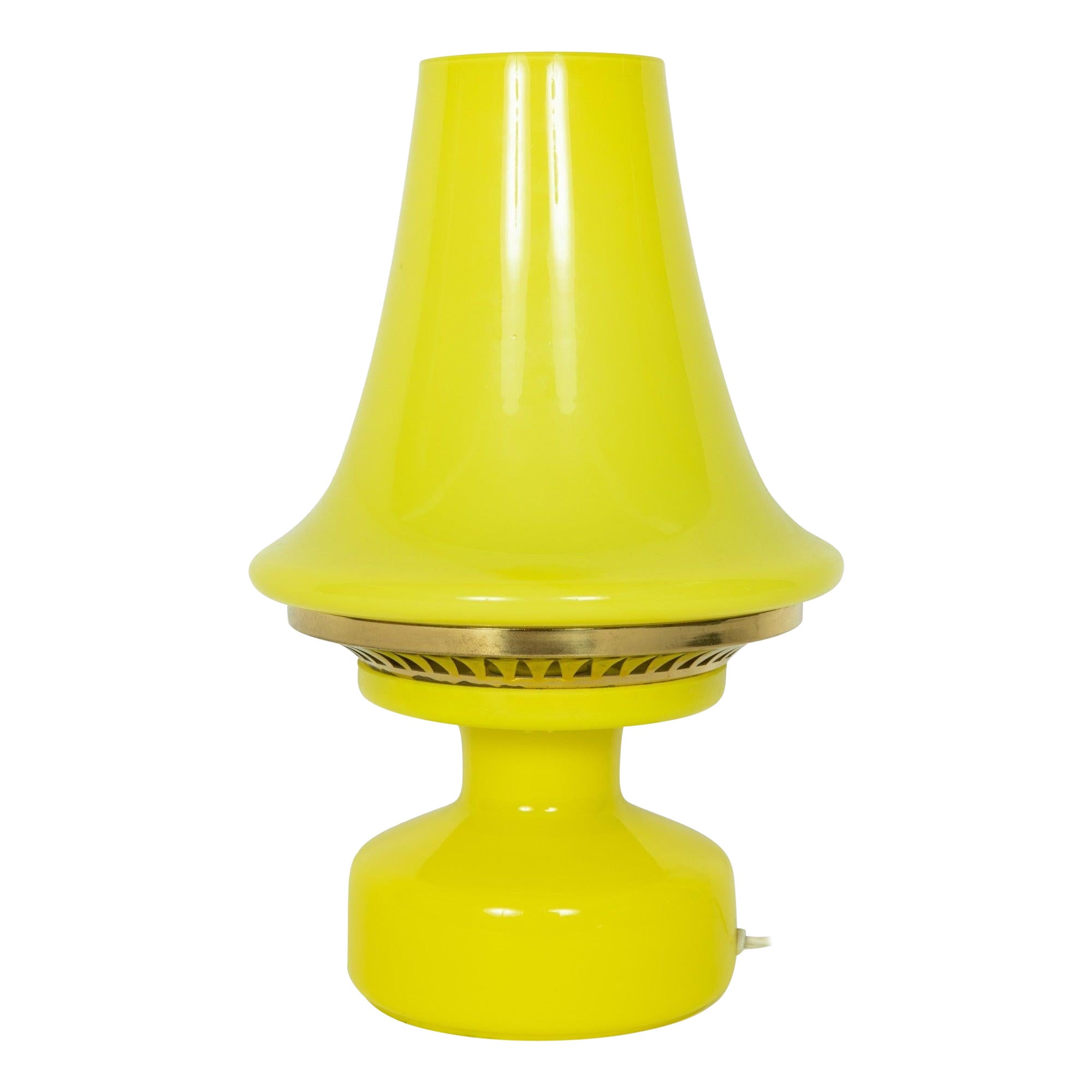 Yellow Glass Lantern Lamp by Hans-Agne Jakobsson for Markaryd