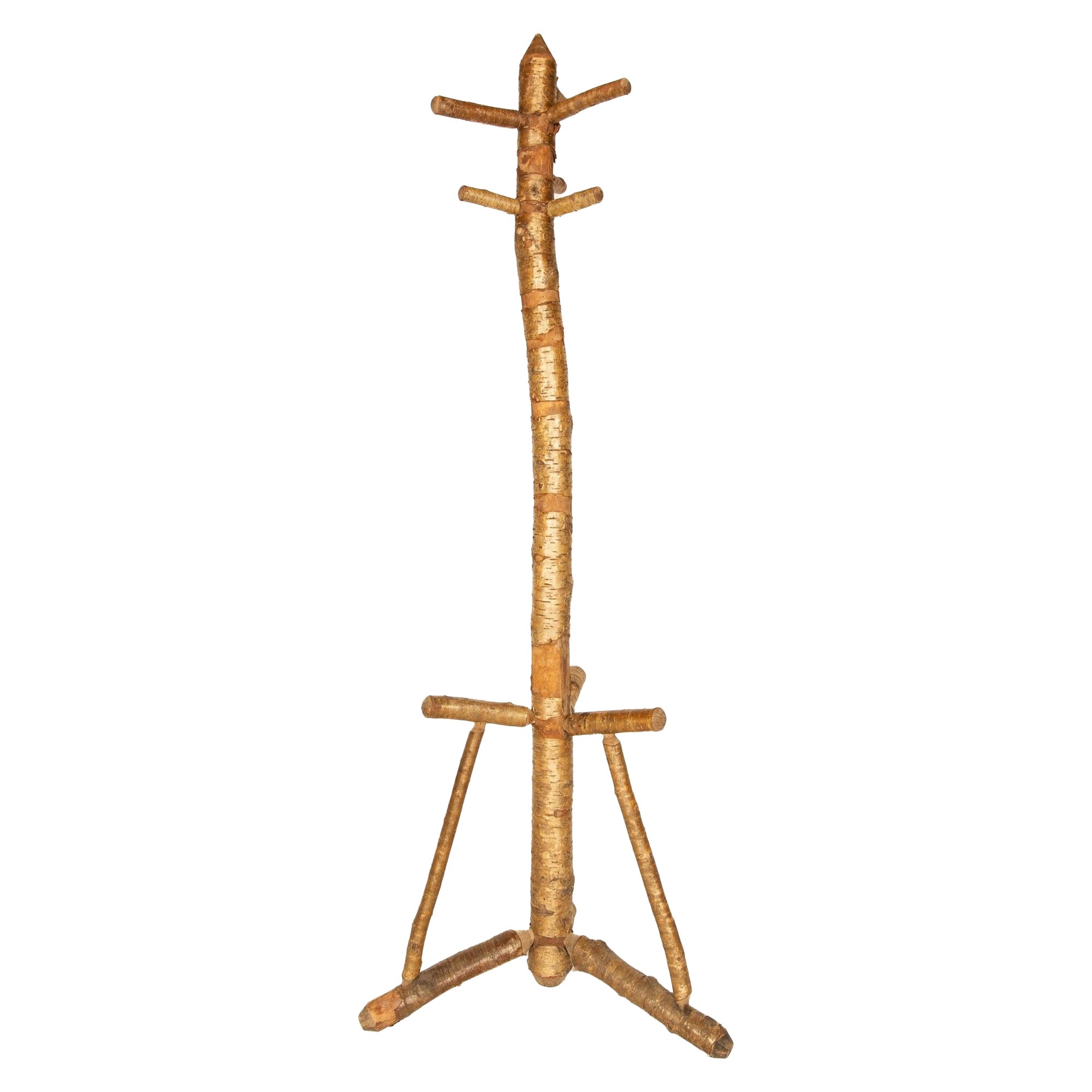 Birch Log Coat Tree from USA, 1920s For Sale
