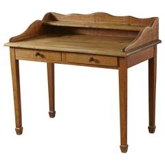 19th Century French Country Style Pine Desk/Writing Table with Top Shelf