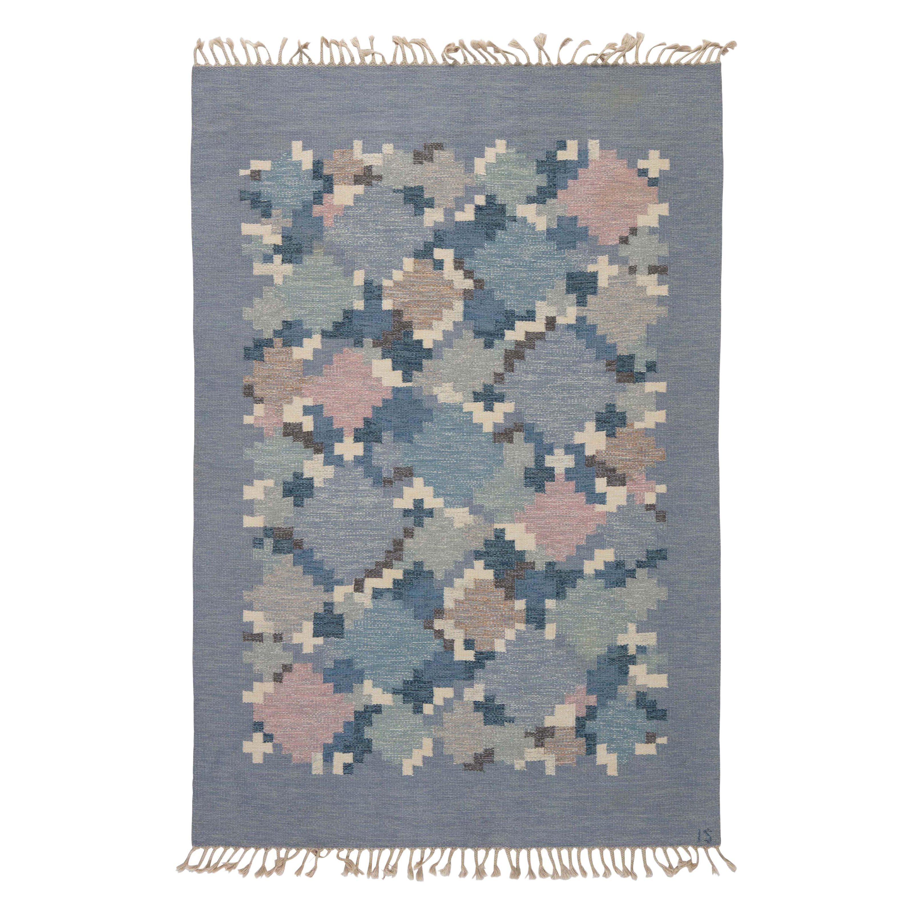 Doris Leslie Blau Vintage Swedish Rolakan Rug by Ingegerd Silow