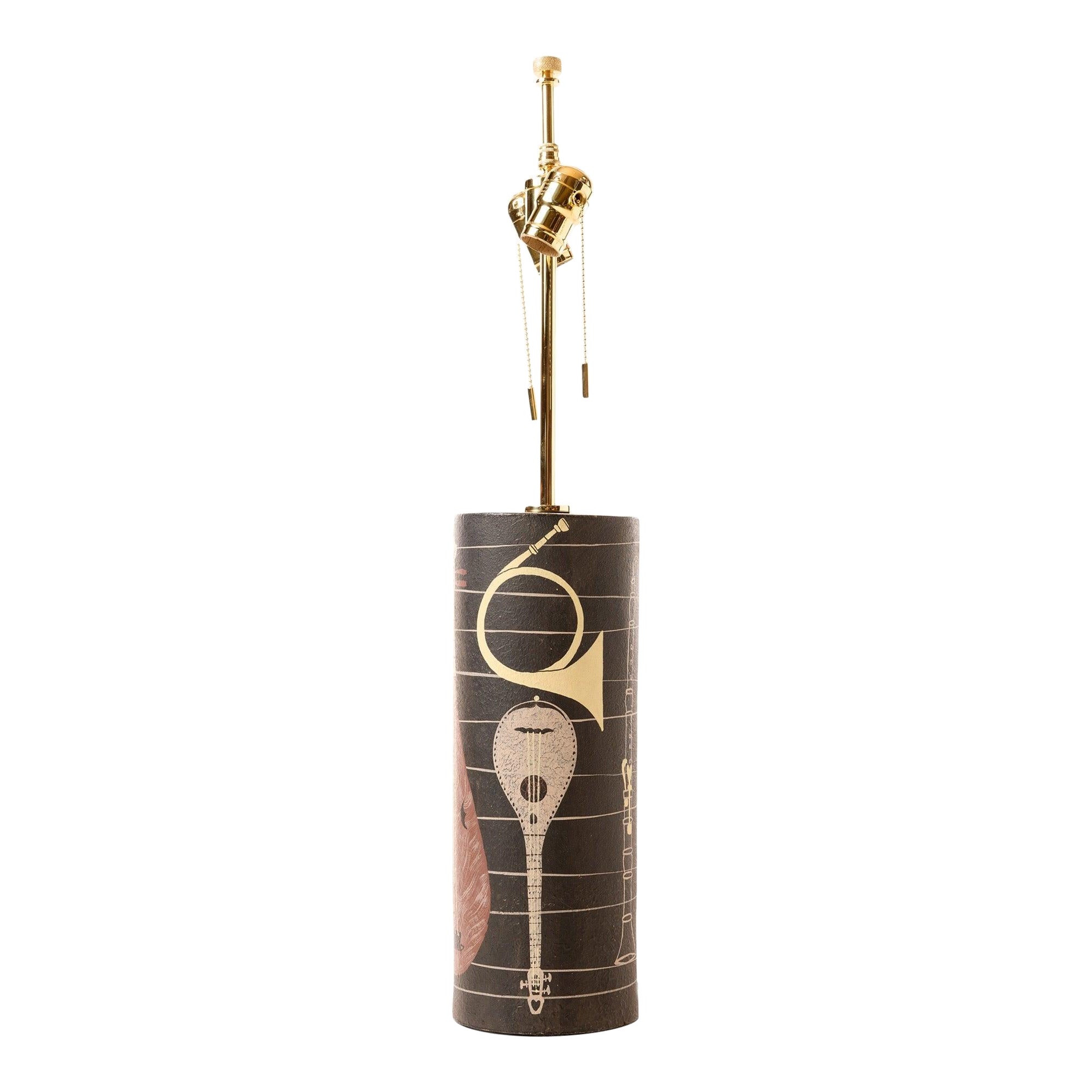 Lampada strumento in ceramica di Ugo Zaccagnini per Raymor, anni '60