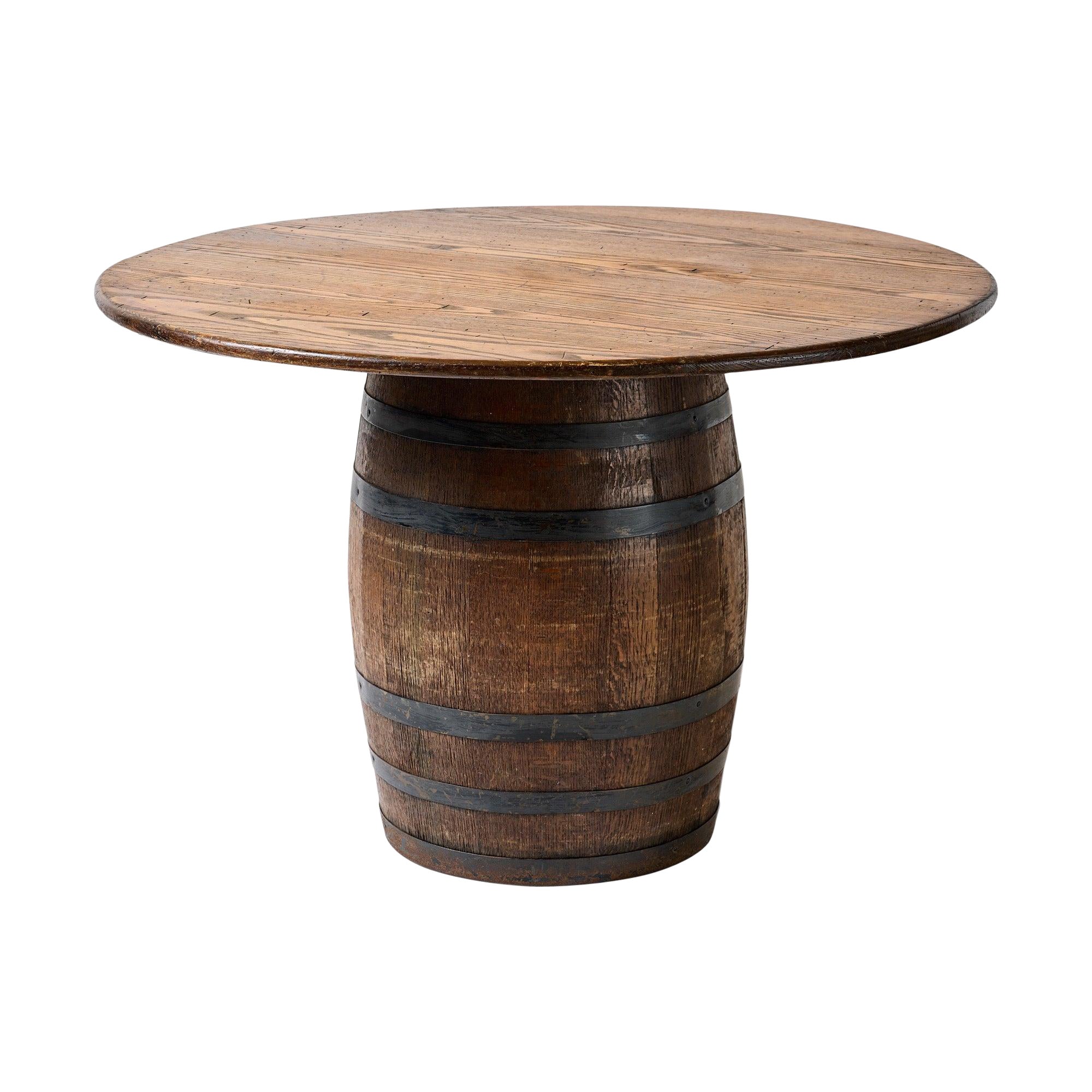 Tavolo da barile in Wood Wood e ferro per Old Hickory