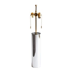 Cylindrical Polished Table Lamp from USA