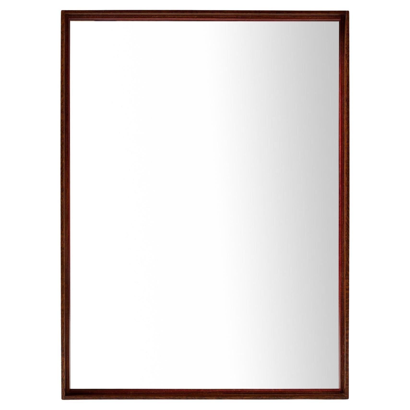 Original ‘Thin Line’ Solid Wood Mirror with Leather Trim