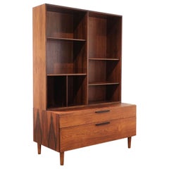 Mid Century Modern Rosewood Kofod Larsen Display China Cabinet Bookcase Danish