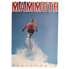 Mammoth California Original Retro Ski Poster, circa 1955