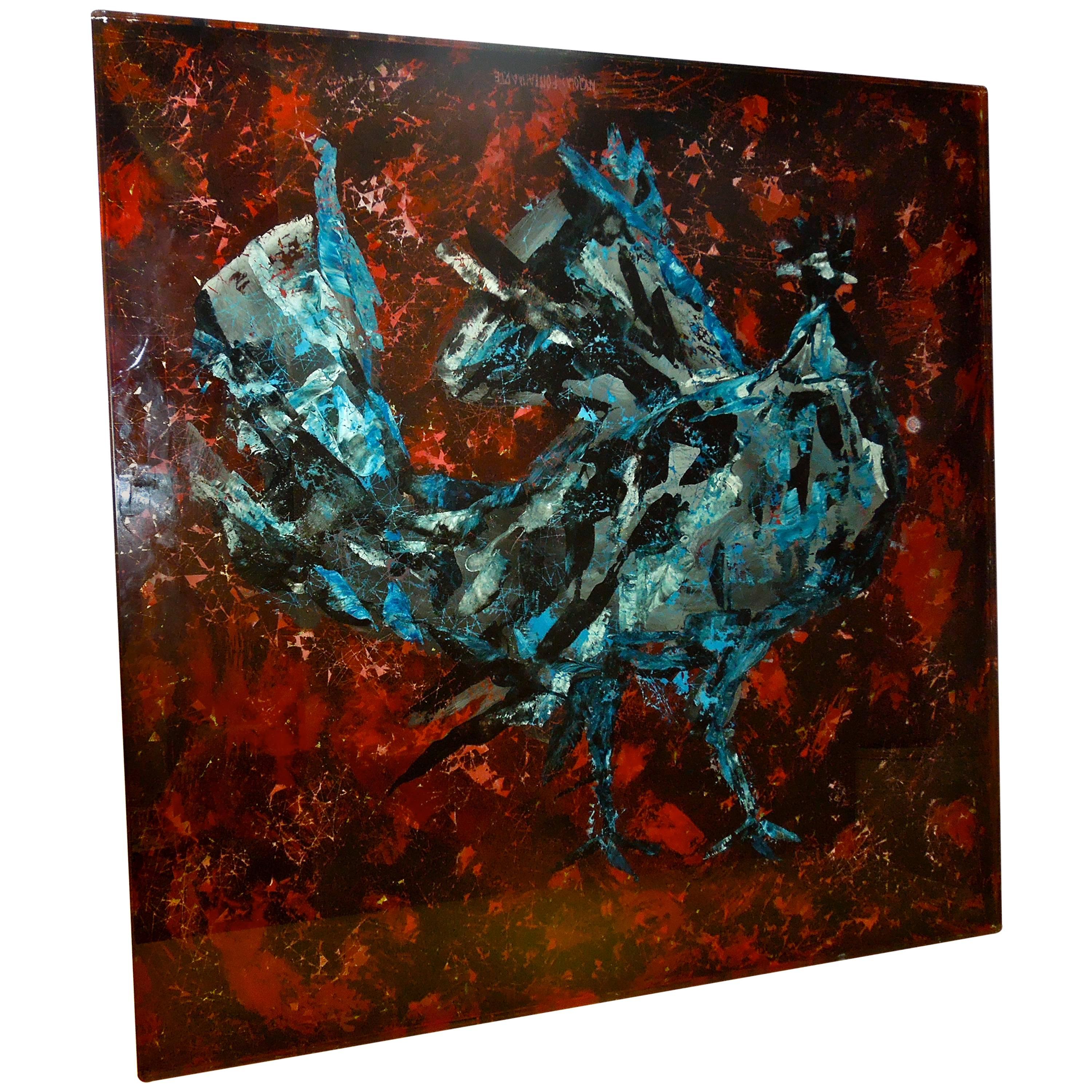This amazing piece comes from a vintage multi million dollar Rancho Mirage, CA estate. It is a large square panel of 3/4