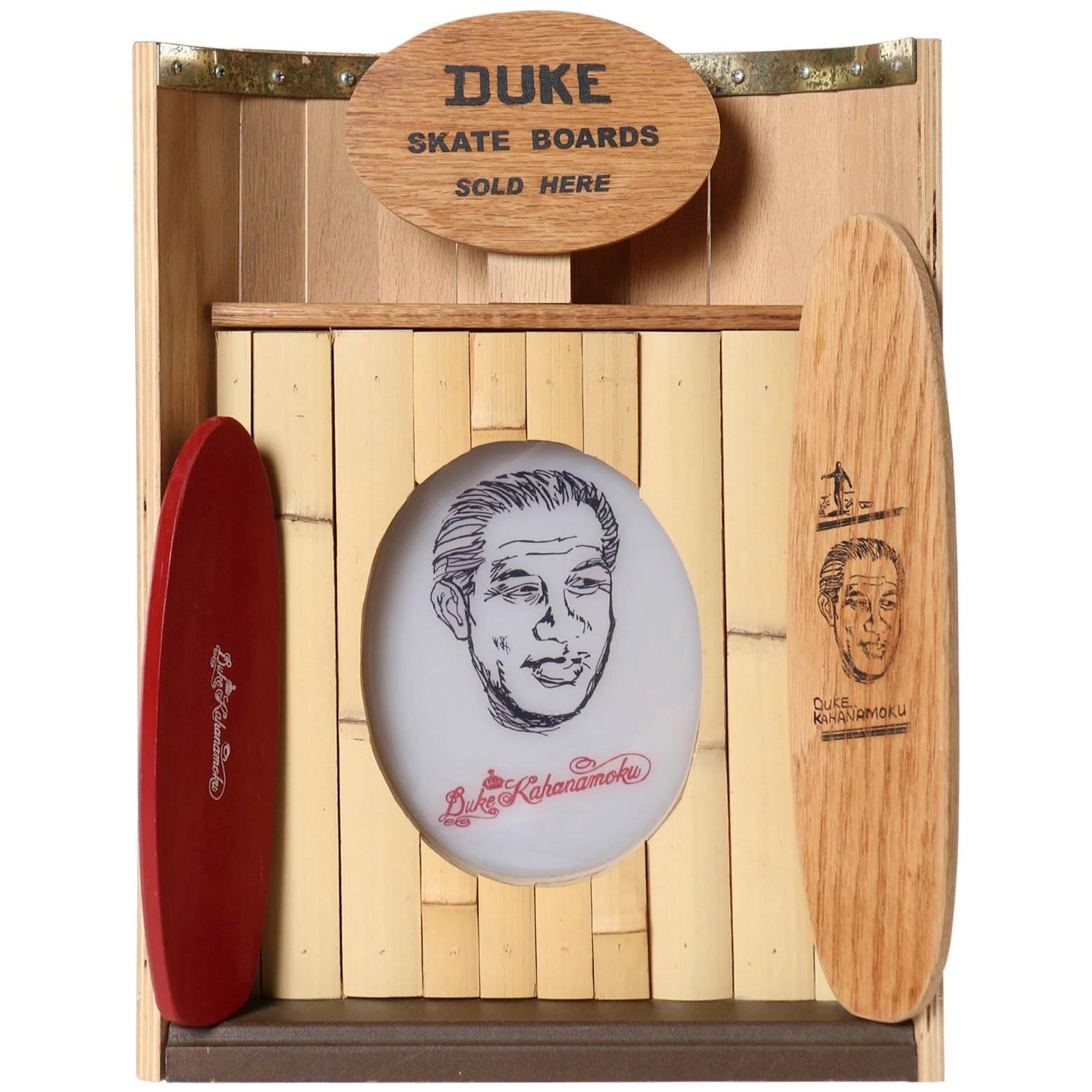 Duke Kahanamoku, Father of Modern Day Surfing, Collectible Skateboard Lamp For Sale