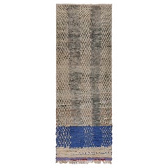 Doris Leslie Blau Vintage Marokkanischer handgefertigter Vintage-Läufer aus Wolle