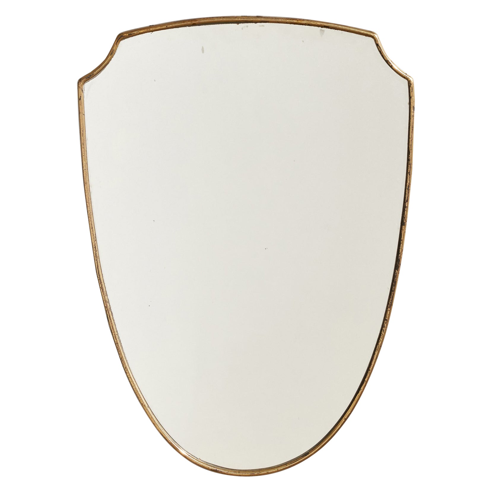 Italian Designer, Wall Mirror, Brass, Italy, 1940s