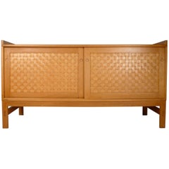 Danish Modern Woven Face Oak Sideboard