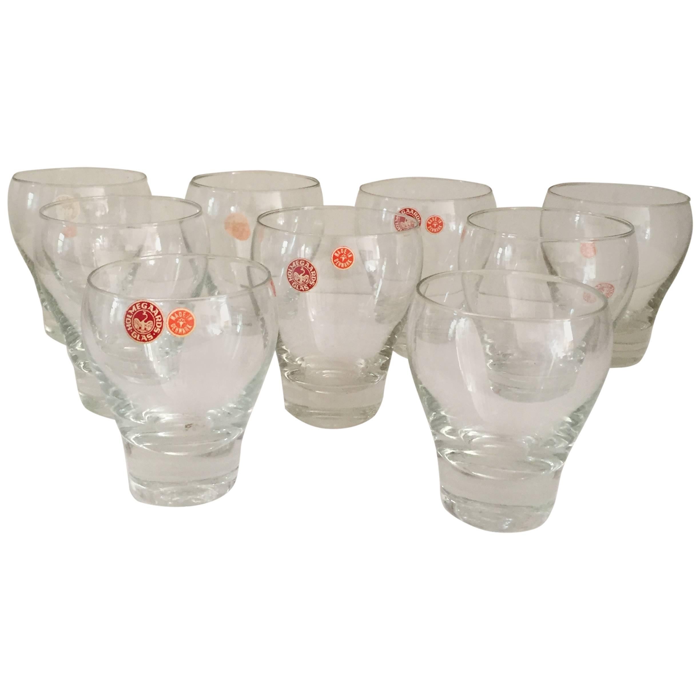 Per Lütken Holmegaard Danish Glass Tumblers, Eight For Sale