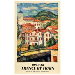 Original Vintage Railway Travel PosterBasque Country France SNCF Auguste Durel