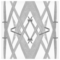 Floral Wallpaper Grey on White background: Meadow Grass White