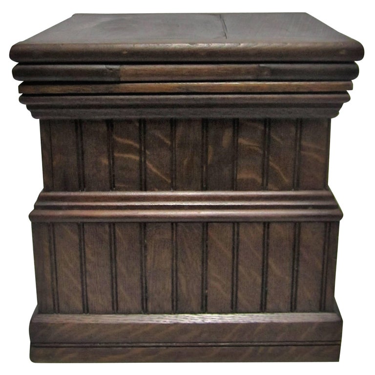 Column Architecture Square Wood Pedestal Side Table For Sale at 1stdibs