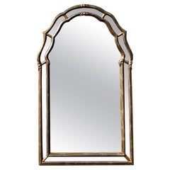 Miroir Vintage Regency Arched Silver Gilt Tipped Mirror (Miroir arqué en argent doré)