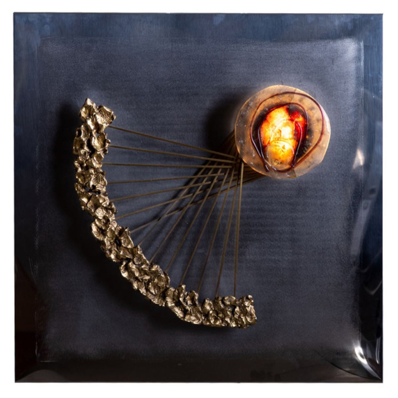 Angelo Brotto illuminated Wall Sculpture For Sale