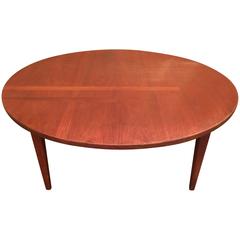 Mid-Century Round Solid Walnut Coffee Table