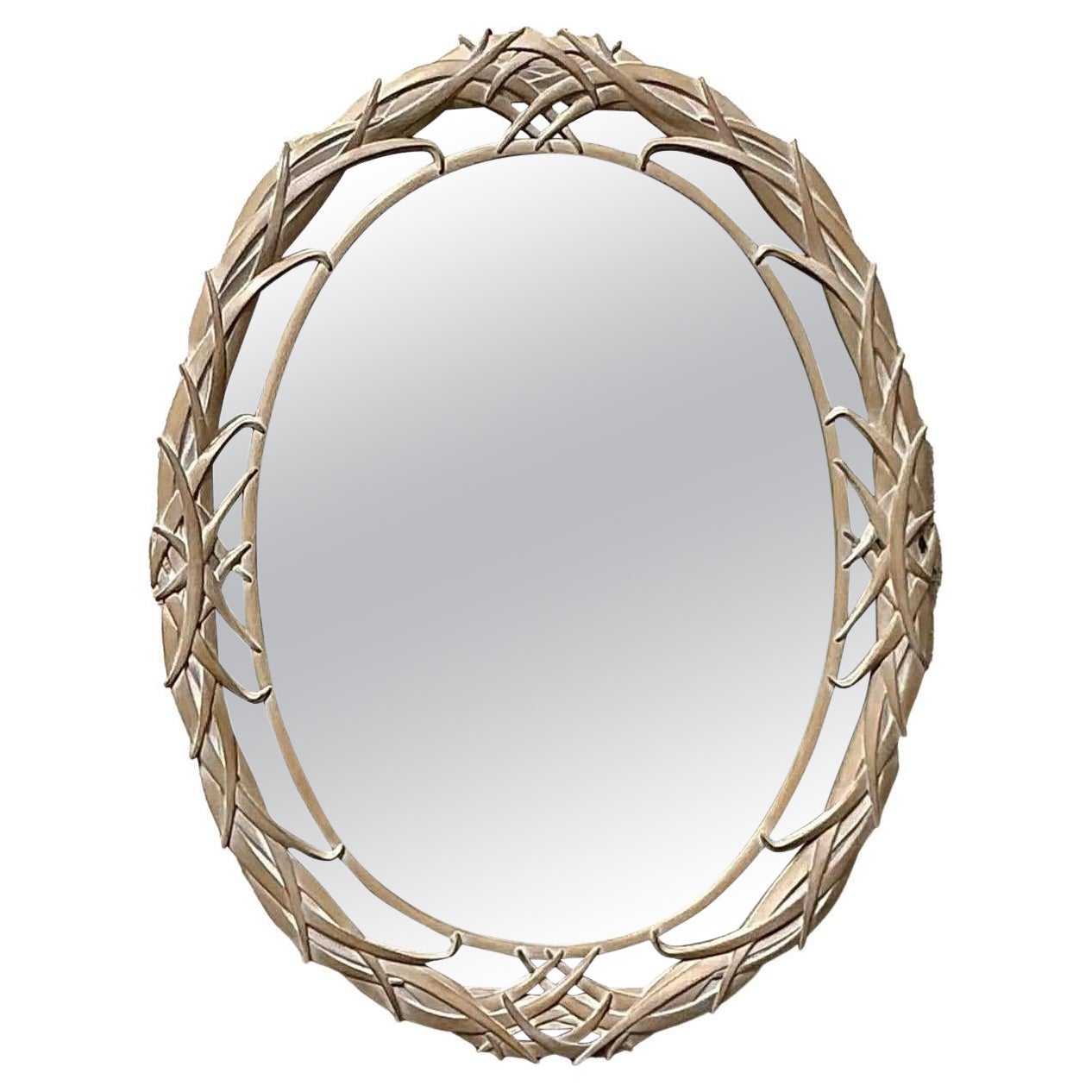 Vintage Coastal Washed Blades Mirror