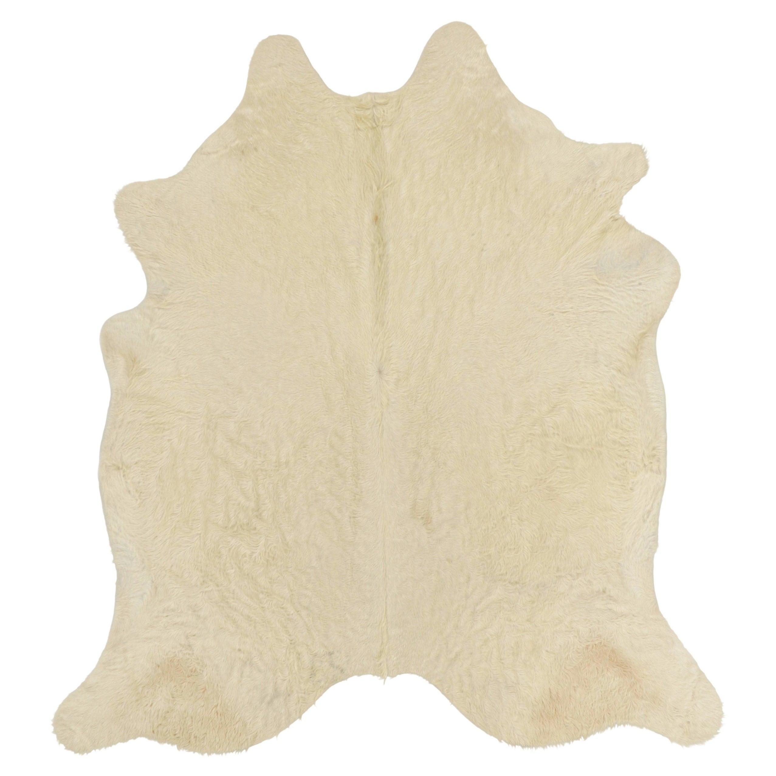 Alfombra grande de piel de vaca en tonos crema de Rug & Kilim
