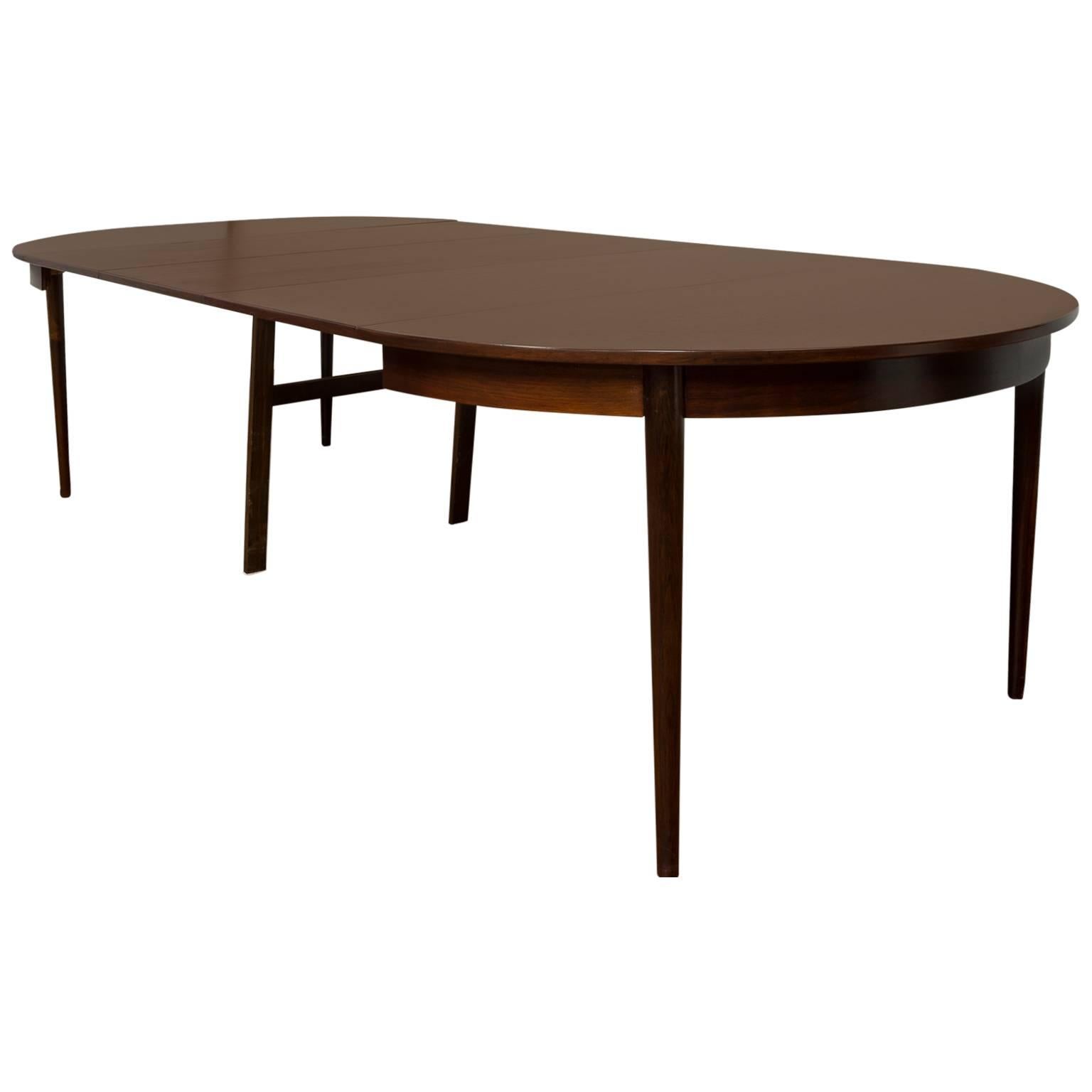 Round Dining Table Veneered Rosewood with Extensions