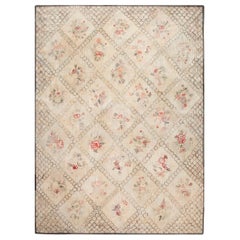 Doris Leslie Blau Vintage American Hooked Rug with Floral Medallions