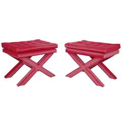 Pair of Billy Baldwin "X" Base Benches