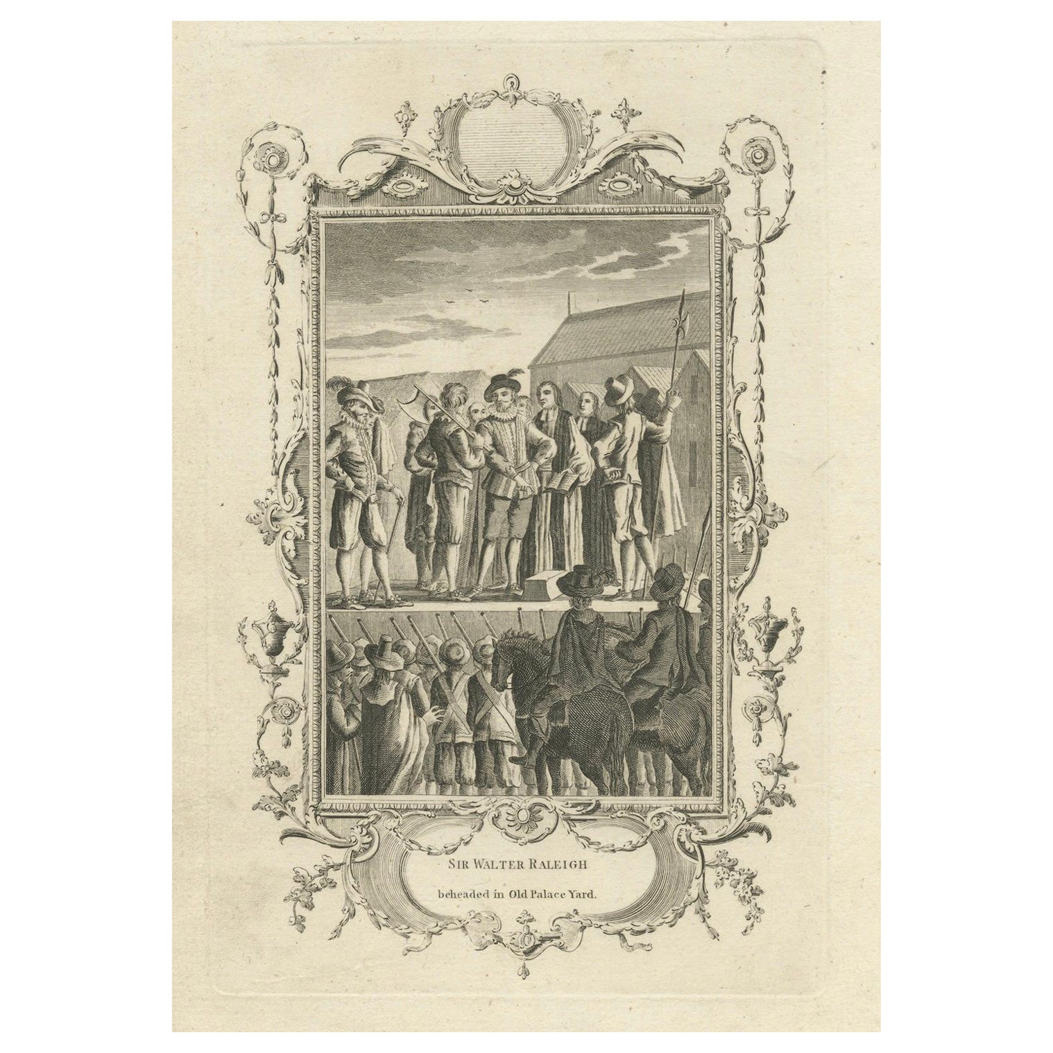 Sir Walter Raleigh's Execution at Old Palace Yard, 18th-Century Engraving