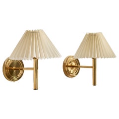 Abo Randers, Wall Lights, Messing, Papier, Dänemark, 1970er Jahre