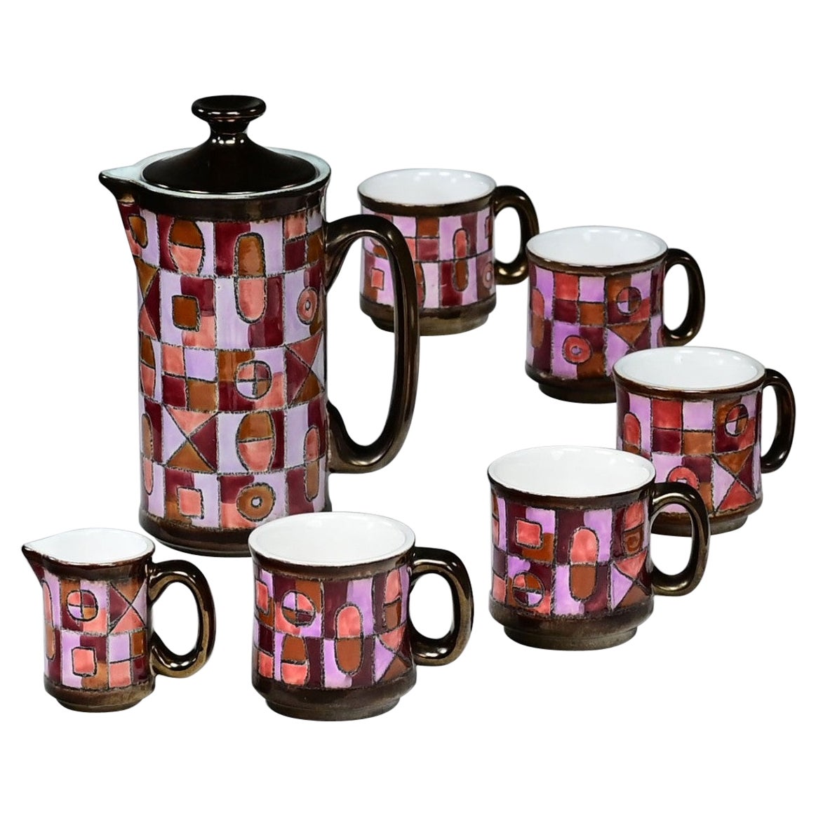 Servizio da caffè moderno vintage in ceramica Vega Made in Ecuador di Eduardo Vega in vendita
