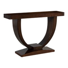 Tavolo consolle in noce moderno di ispirazione Art Deco personalizzato