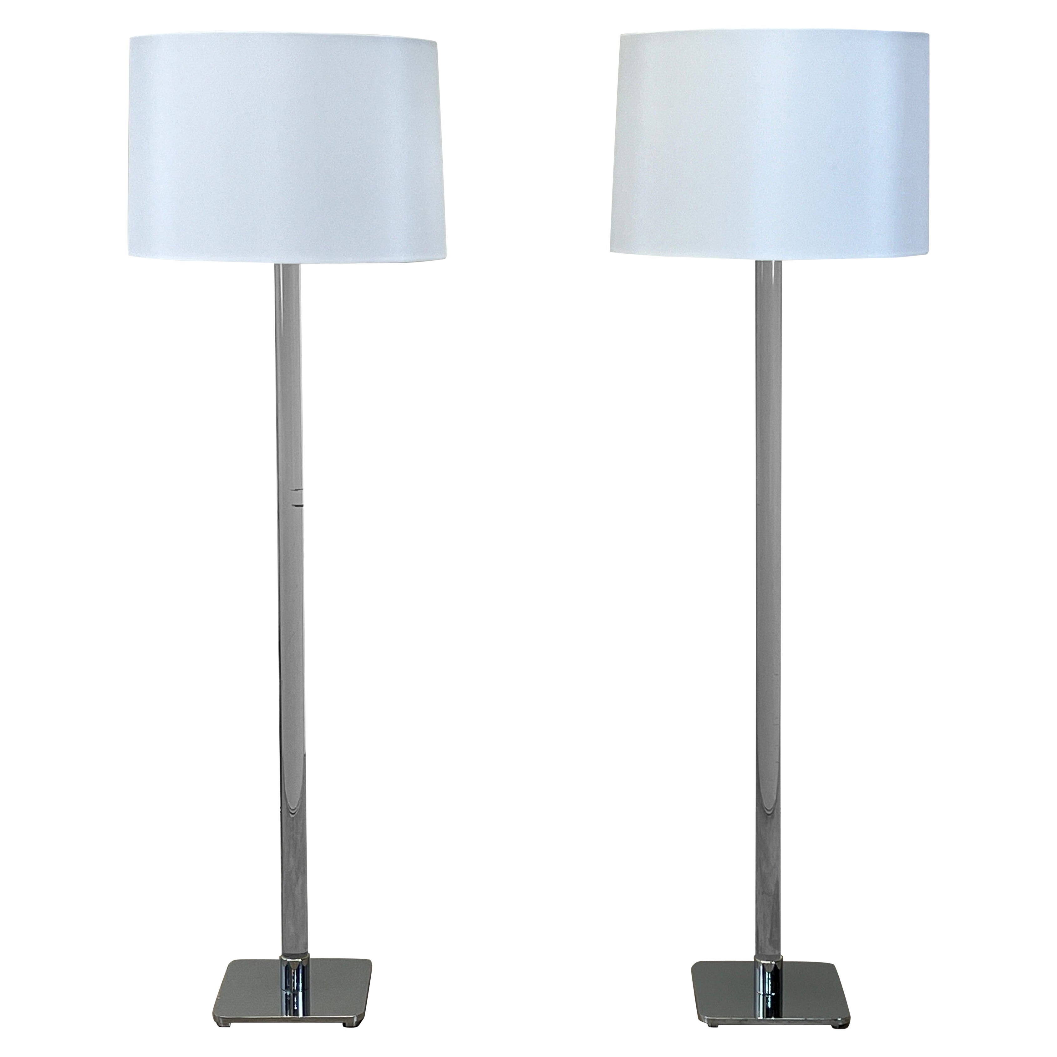 Pair of Glass Floor Lamps by Hansen Lighting