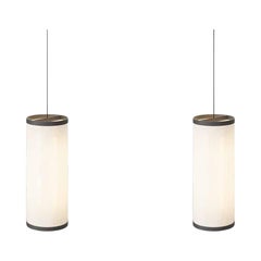 Set of 2 David Thulstrup Isol Suspension Lamp 30/76 Black for Astep