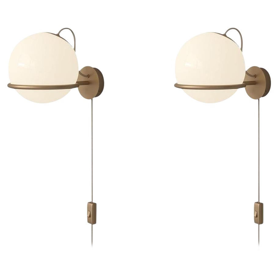 Set of 2 Gino Sarfatti Lamp Model 238/1 with Switch Champagne Mount