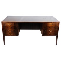 Freestanding Desk Made In Rosewood & Brass Handles By Jacob Kjaer From 1960s