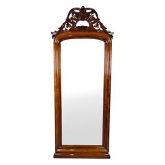 Antique Christian VIII Mirror Made In Mahogany With Decoration From 1860s