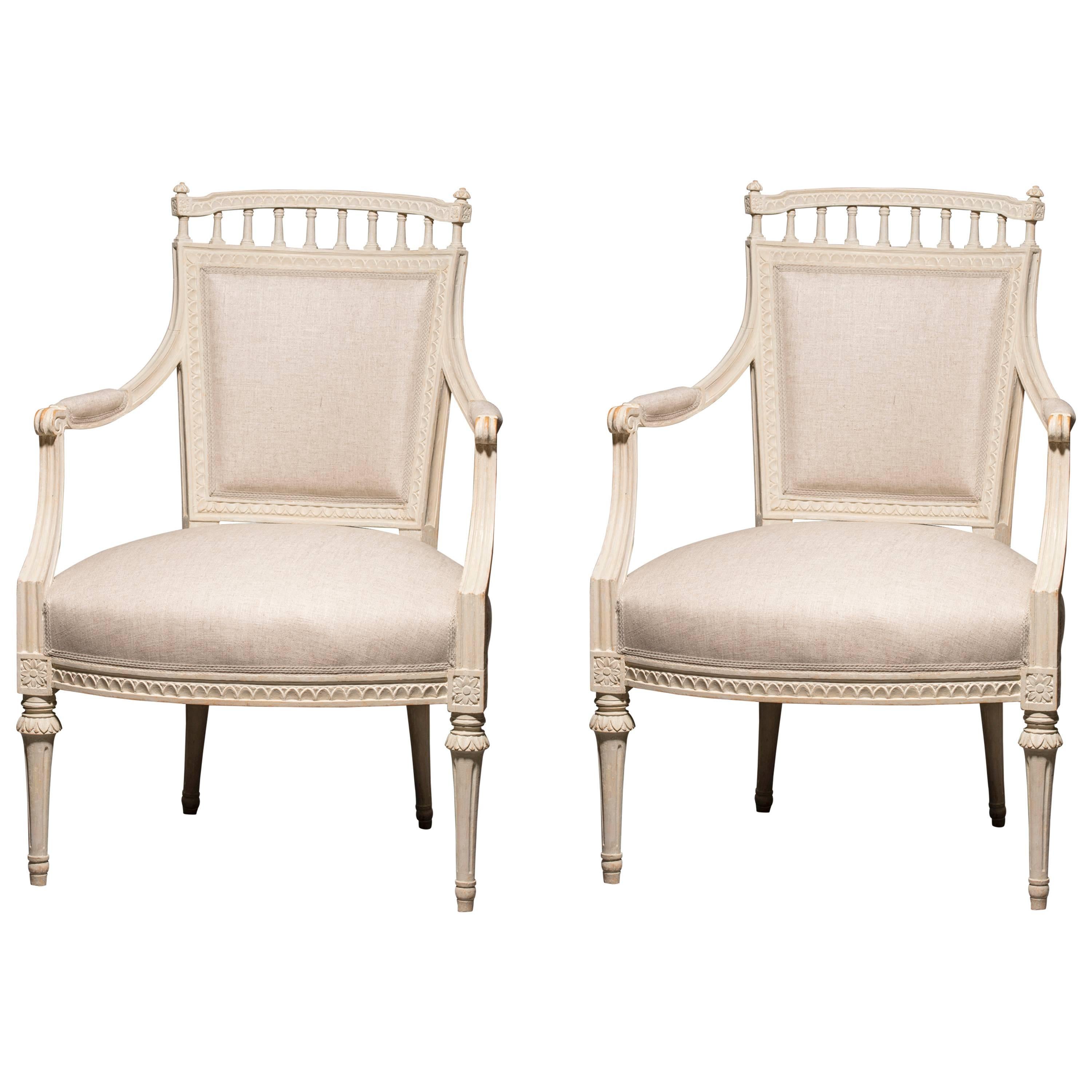 Excellent Pair of Gustavian Armchairs