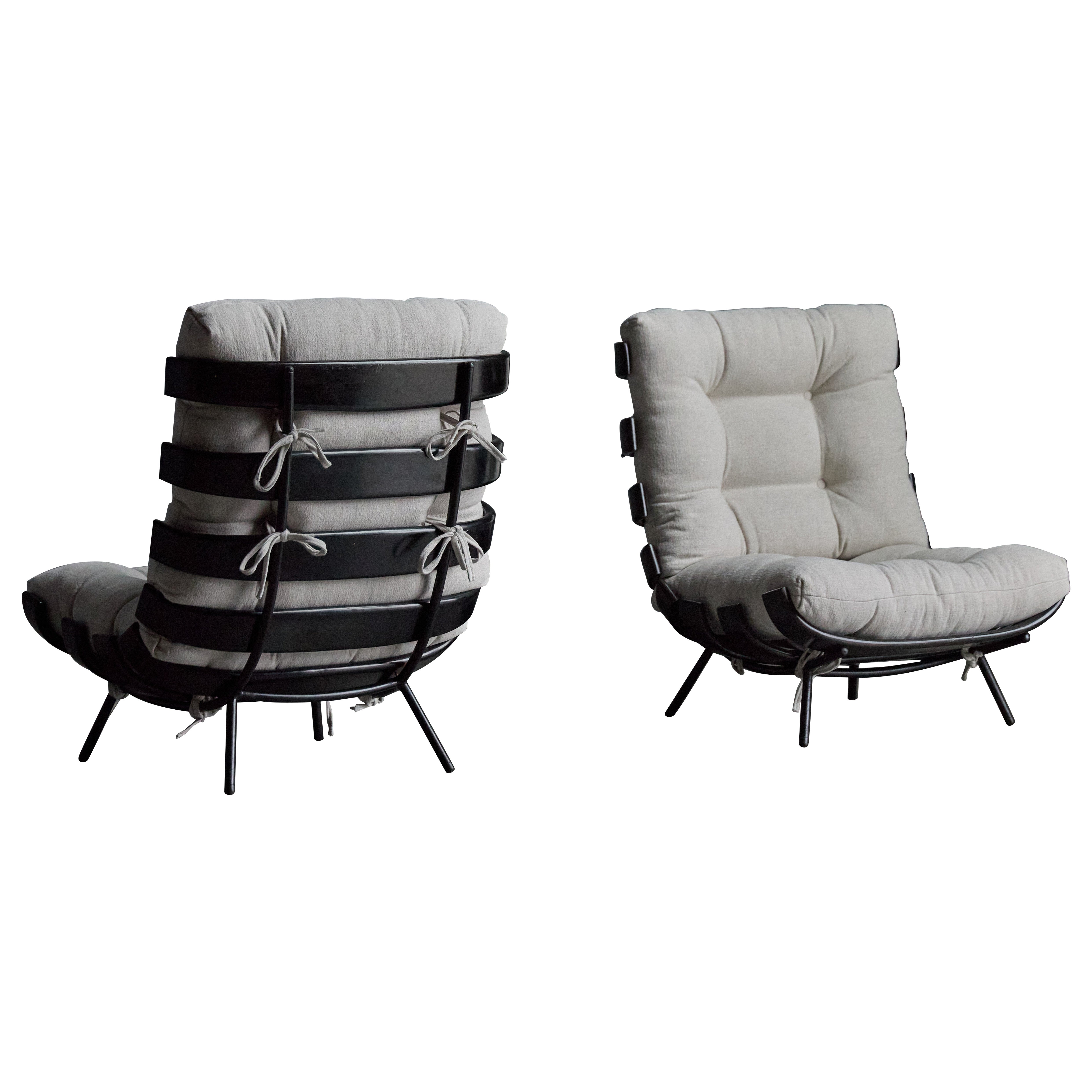 Rare 'Costela' Lounge Chairs by Martin Eisler and Carlo Hauner, Brazil, 1954
