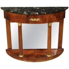20th Century Mahogany Console Table with Marble