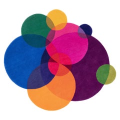 Burbujas Coloridas Alfombra Círculo Irregular Moderna Tamaño Grande